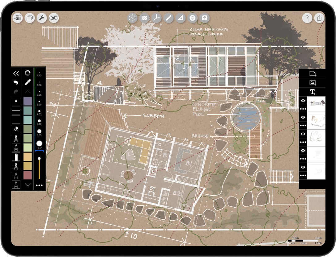 best App for architects _ iPad drawing for architecture _  site plan sketch